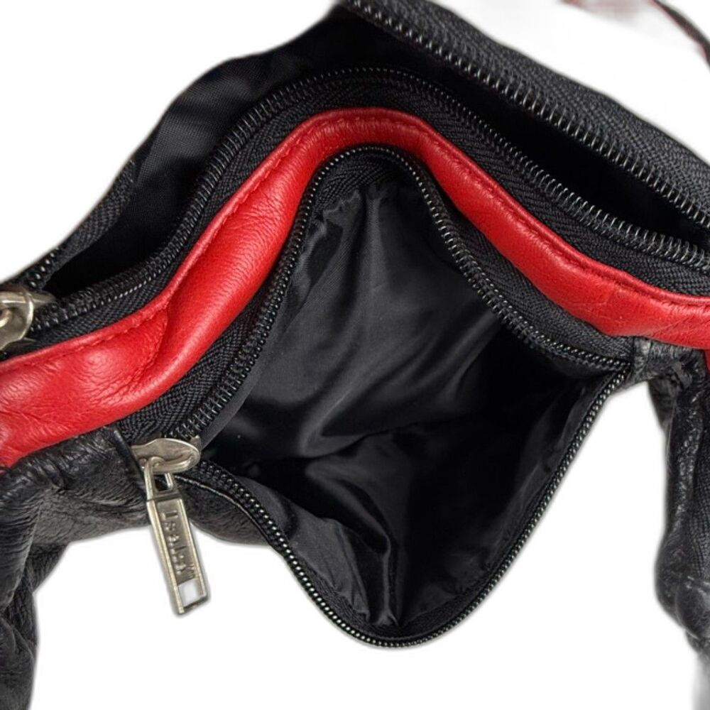 Vintage American Flag Leather Fanny Pack Belt Bag Red White Blue 90s - Picture 5 of 8